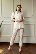 Pearl Shaded Embroidered Cotton Blazer Co-ord Set
