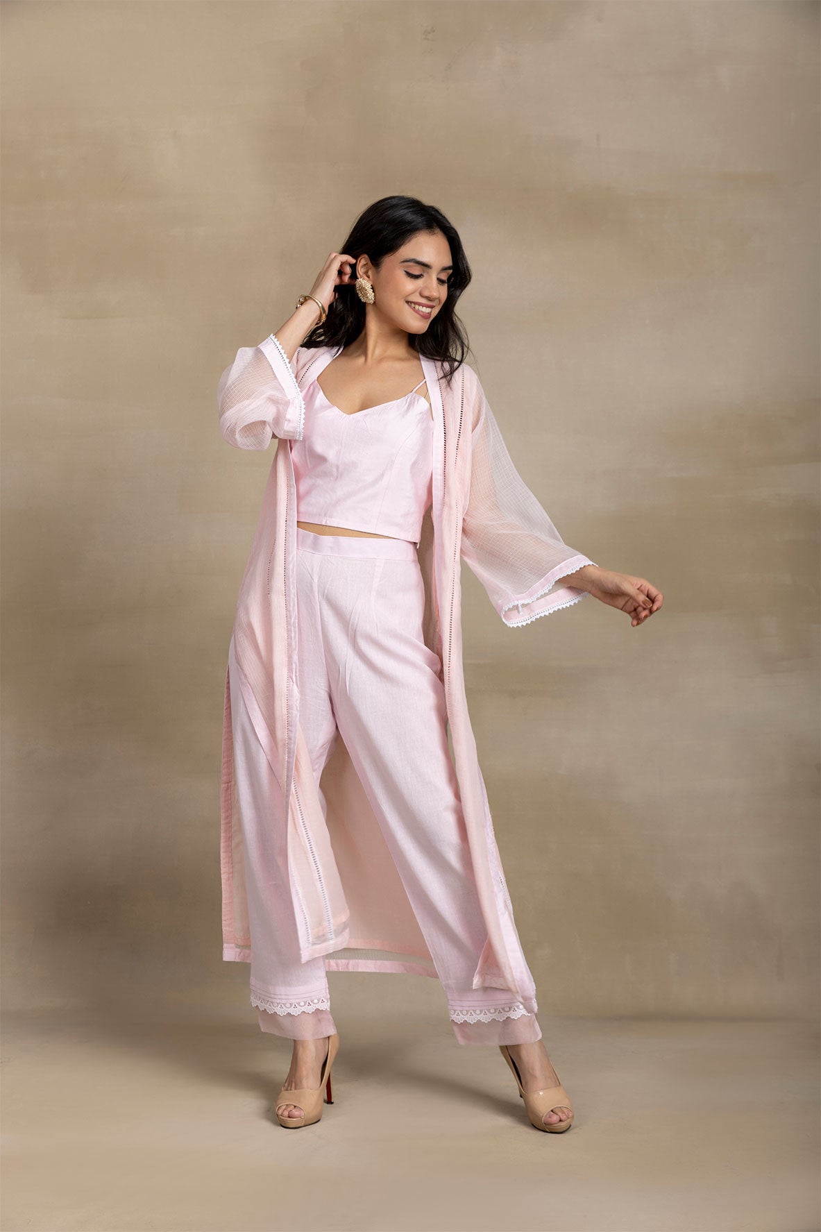 Blush Elegance Kota Doriya Ensemble