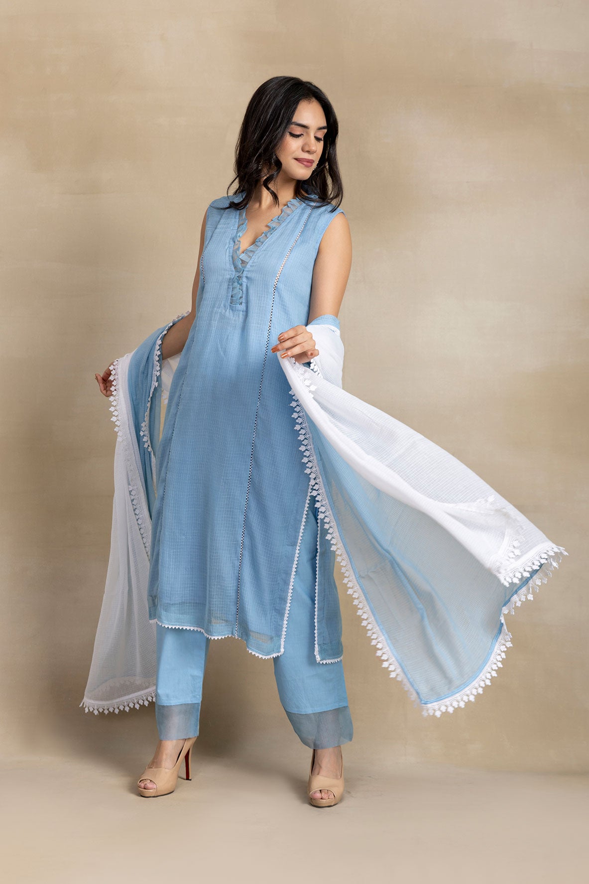 Elegant Sky Blue Suit Set