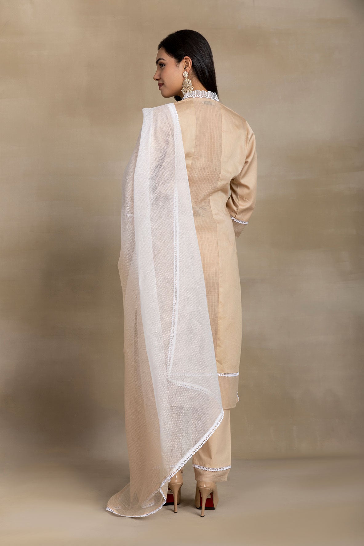 Champagne Silk-Kissed Cotton Suit Set