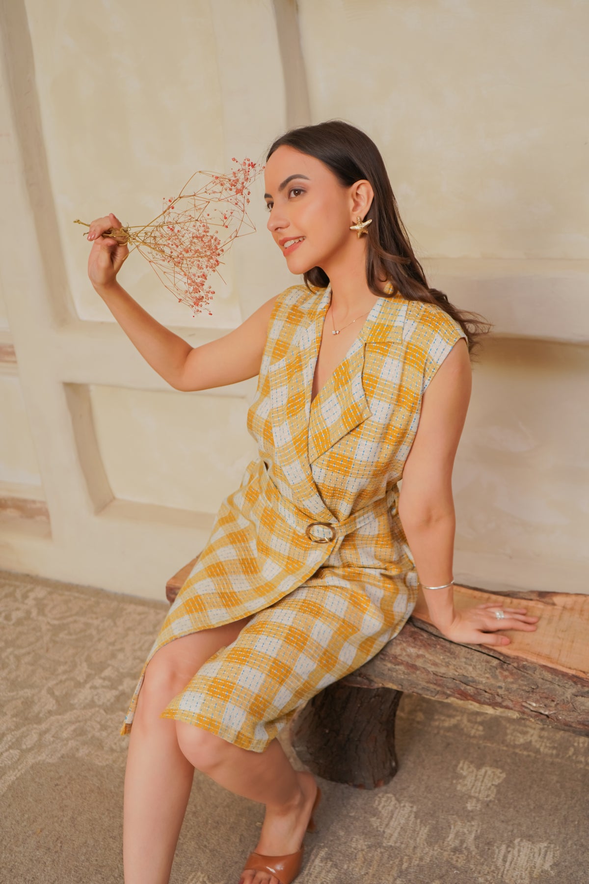 Sunlit Checks Dress