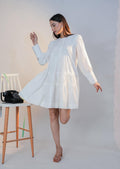 Ivory drift - cotton flare dress