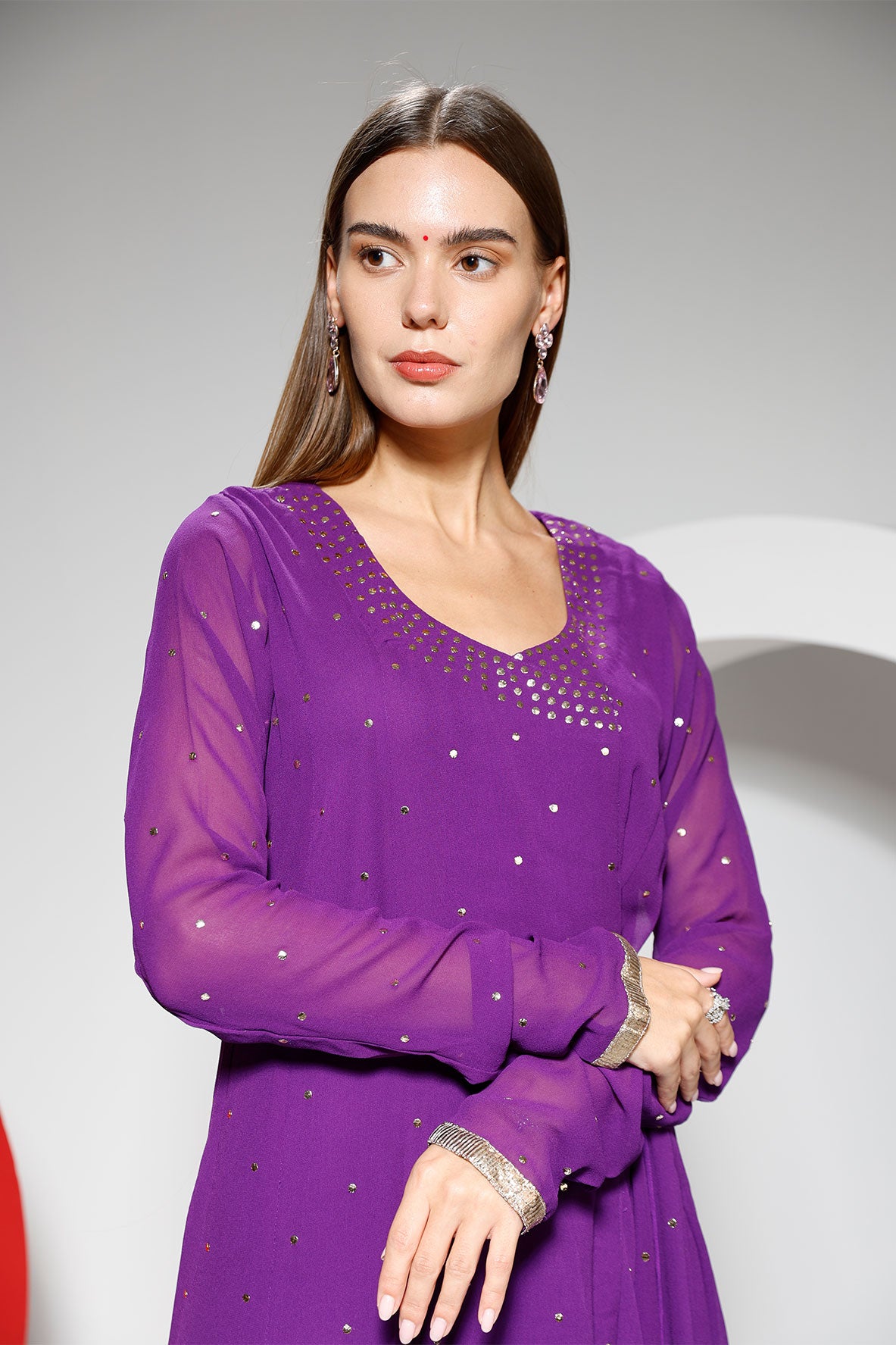 Royal Elegance Purple Anarkali Suit