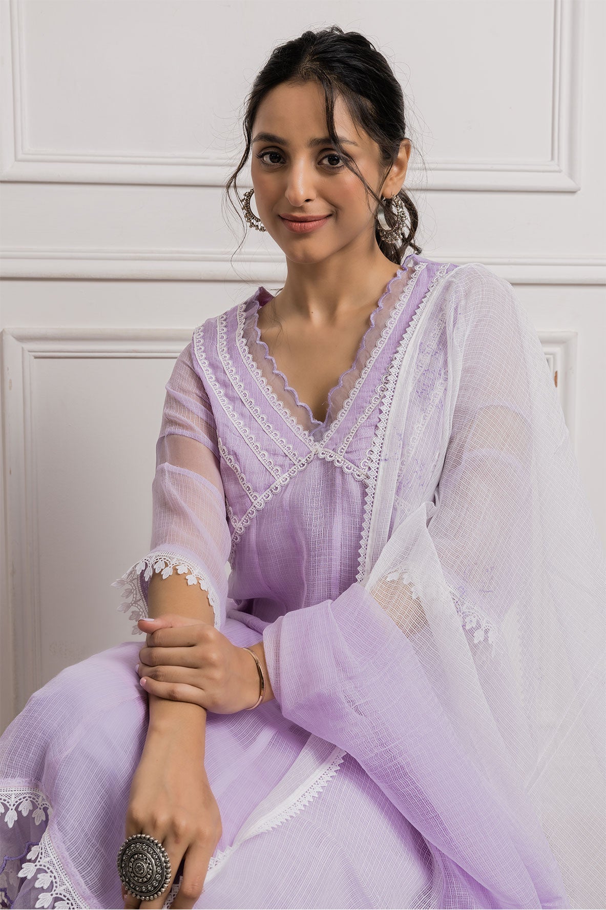 Graceful Lilac Frock Suit