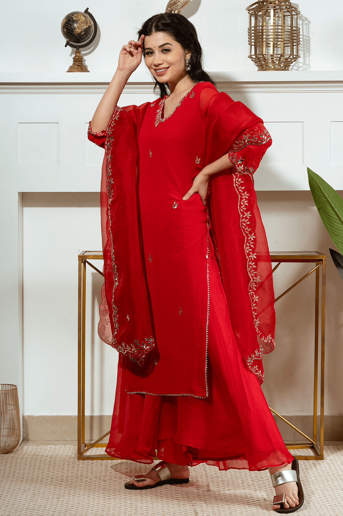 Scarlet Silk Splendor Ensemble